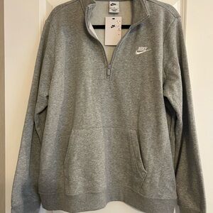 Nike Heather Gray Quarter Zip Sweater